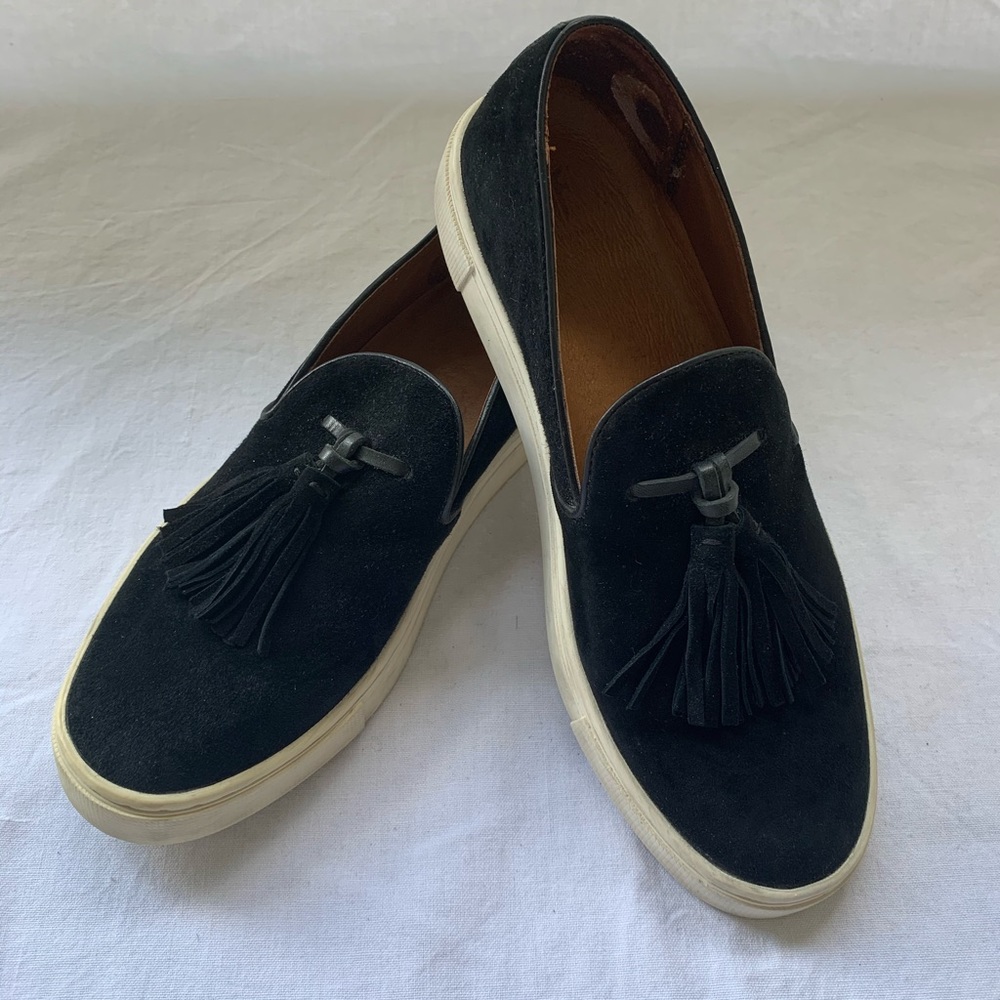 Frye Gemma Leather Tassel Slip Ons
